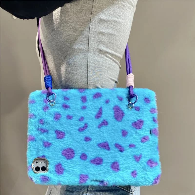 Plush Leopard Print Tablet Case With Lanyard & Pen Slot For iPad 7/8/9th 10.2in Air4/5 10th Gen 10.9in Pro 11in A16/A19 M4 2026