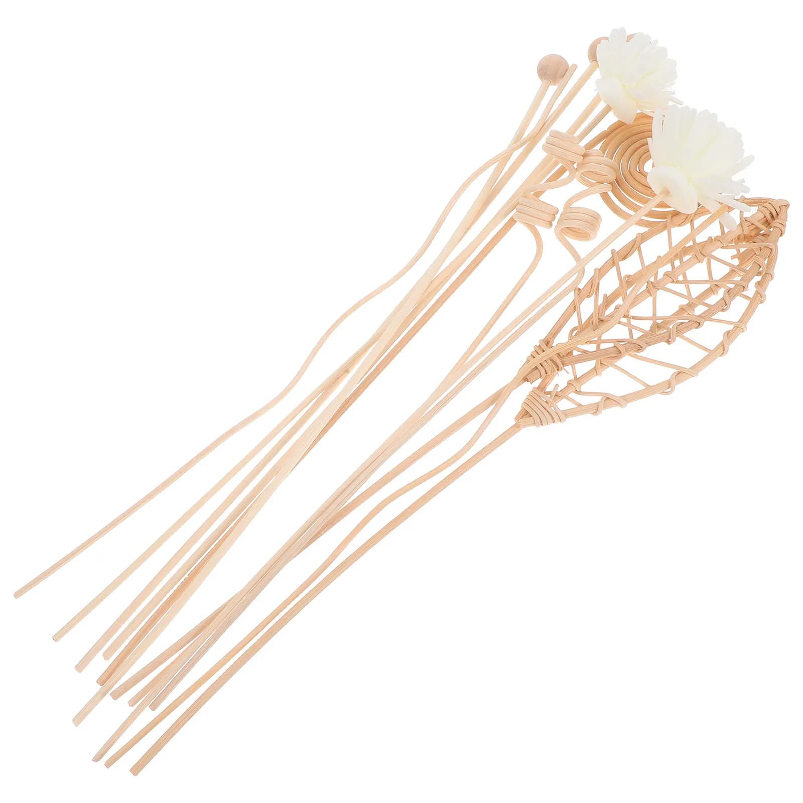12Pcs Flameless Aroma Diffuser Sticks Natural Rattan Reed Fragrance Diffuser Rods for Home Office Bathroom Bedroom Air Freshener
