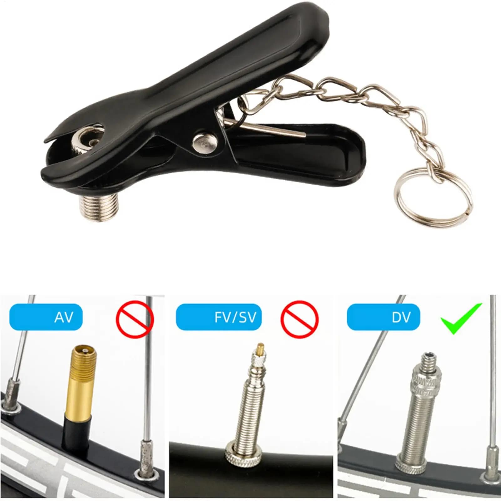 Adattatore per Gonfiaggio Pneumatici, Connettore Multiuso per Pompa Bici, Adattatore per Testa Pompa Bicicletta, Convertitore per Bici