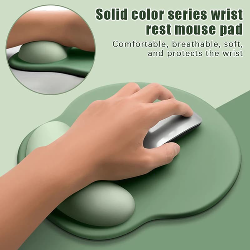 Tappetino per Mouse da Ufficio Antiscivolo Ergonomico con Supporto per Polso Morbido e Gradiente per Computer e Laptop