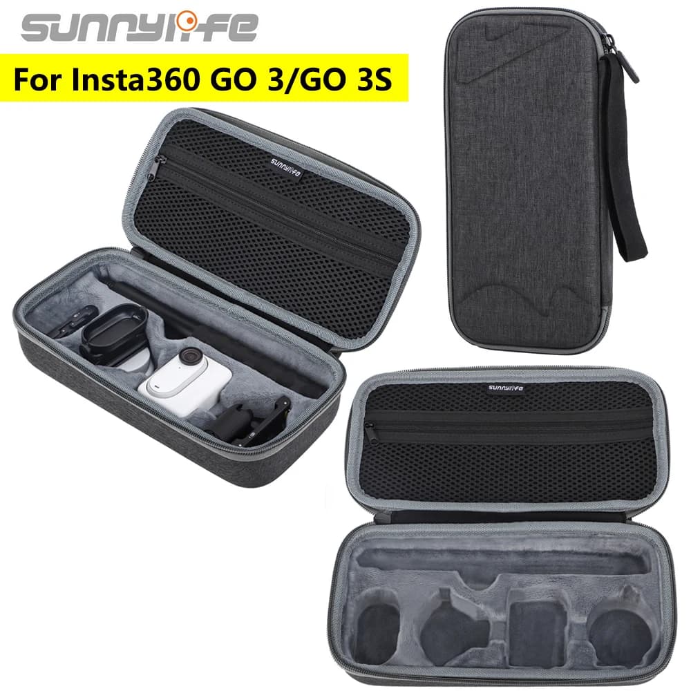 Sunnylife Carrying Case for Insta360 GO 3 Body Bag Portable Storage Bag Protection Box for Action Camera for Parts Insta 360 GO 3S