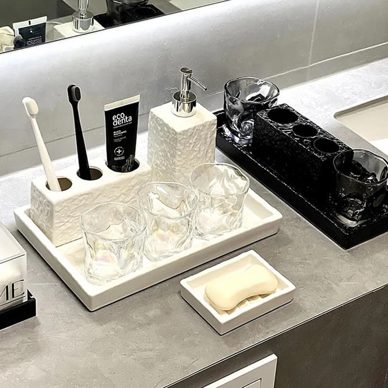 Spazzolino Luxury Bathroom Table Electric Toothbrush Ceramic shelf Bathroom sink holders