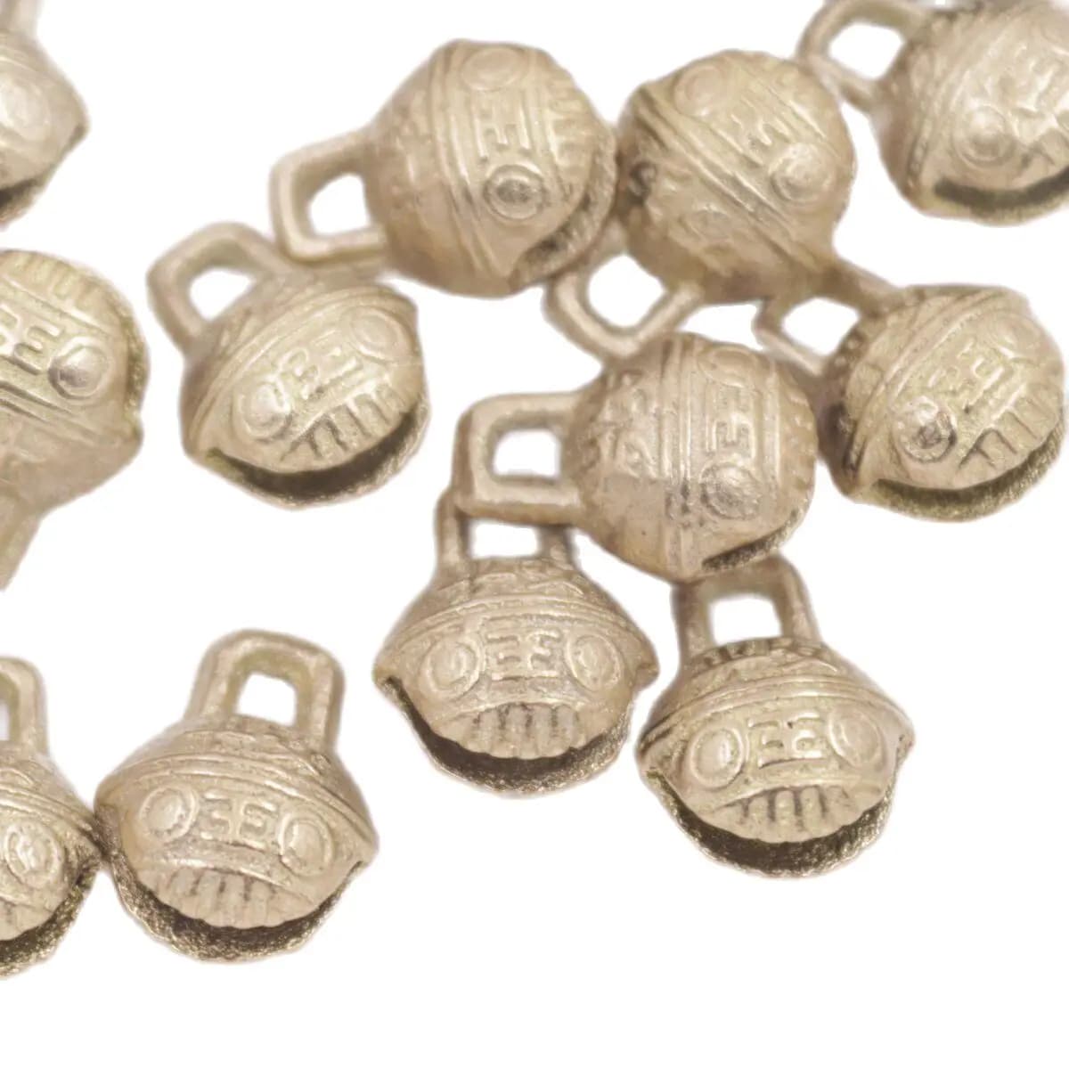 100PCS Collectibles 11mmX13mm Tibetan Brass Copper Craft Tiger's Head Bells Feng Shui