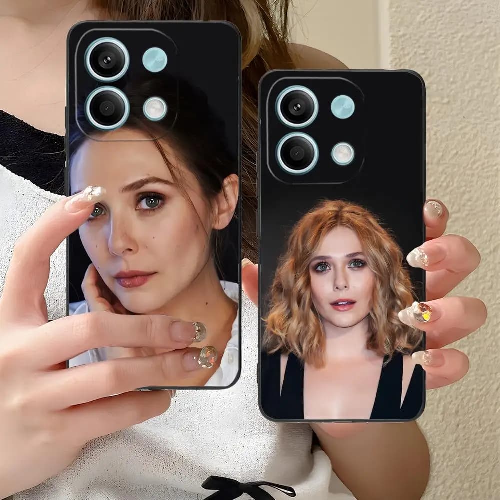 Custodia per cellulare in TPU opaco Fashion Elizabeth Olsen per Xiaomi Redmi Note 14 13 12 11 S Pro Plus 4G 5G con stampa colorata