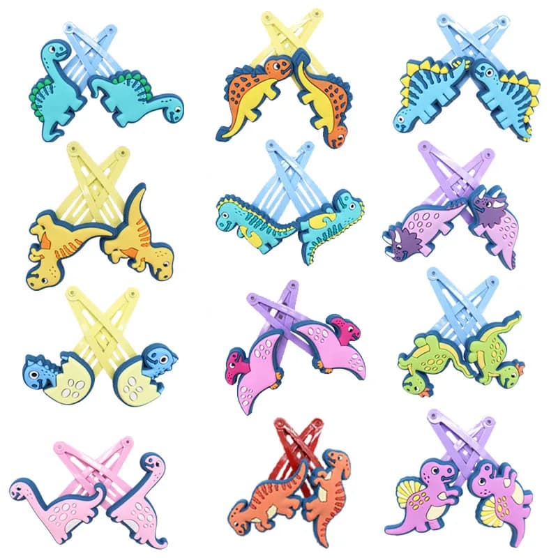 10PCS New Girls Dinosaur Series fermagli per capelli colorati moda per bambini fermagli per capelli dolci accessori per capelli carini regali per bambini