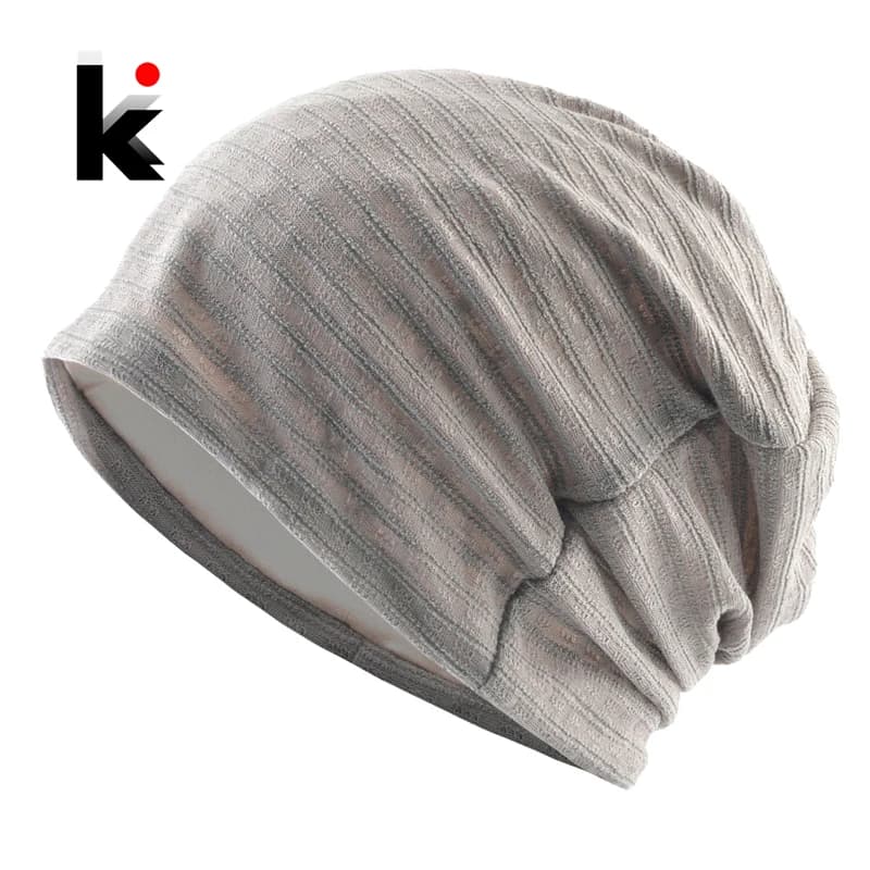 Berretto sottile lavorato a maglia uomo e donna primavera estate cappello morbido traspirante tinta unita Skullies berretti cappelli Casual da donna