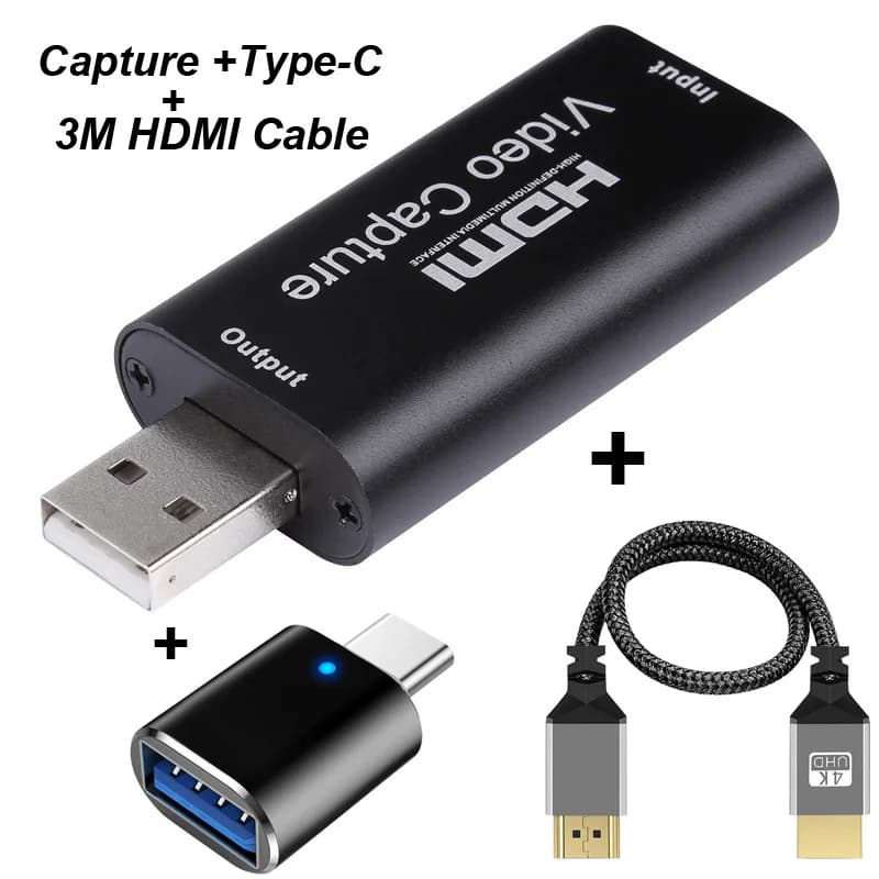 Scheda di acquisizione Video USB 2.0 4K compatibile con HDMI Grabber Live Streaming Box registrazione per PS4 XBOX gioco telefonico DVD HD Camera TYPE-C-