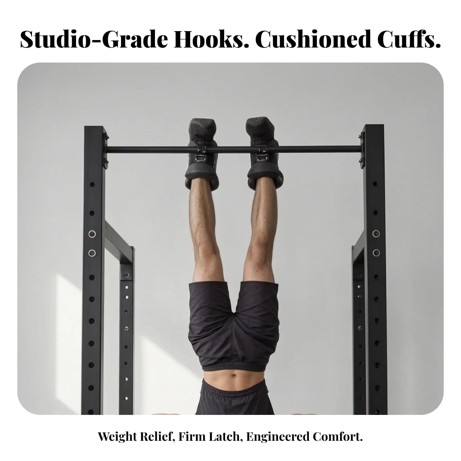 Hanging Ankle Cuffs with Assist Rope Padded Inversion Boots with Foam Padding Gear for Fitness Enthusiasts, Pull-up Workouts