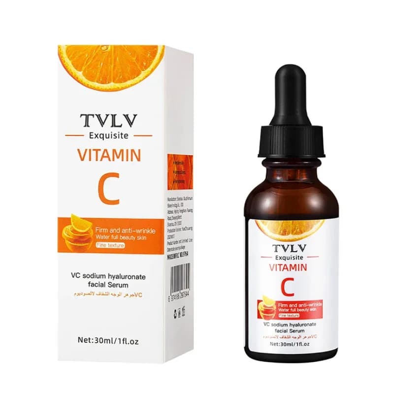 Siero viso all'acido ialuronico e vitamina C 30ml, uniforma il tono della pelle, idratante, essenza viso per la cura quotidiana della pelle