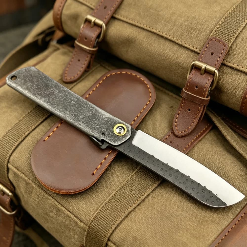 Coltello da Cucina Multiuso Higonokami, Coltello Pieghevole per Emergenze e Arrampicata, con Fodero, per Campeggio, Pesca, EDC