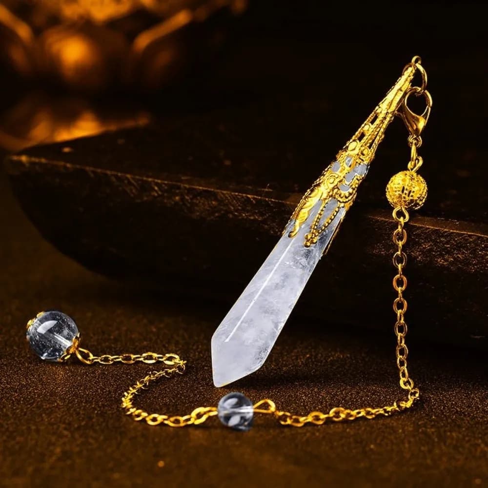 Hexagon Cone Natural Crystal Pendulums Energy Spiritual Amethysts Pendulum Pointed Meditation Dowsing Witch Spiritual Pendulos