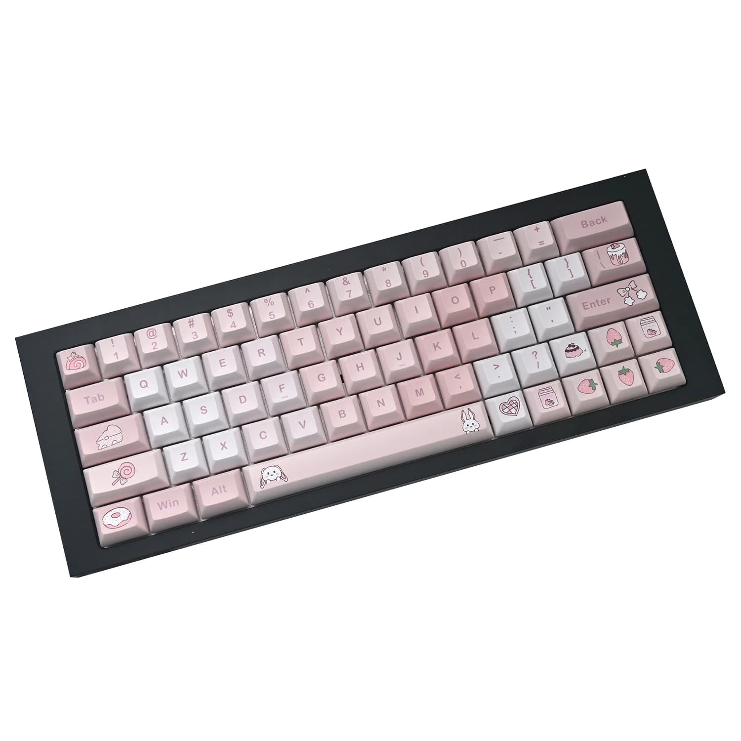Sweet Rabbit Keycap Pink KCA Profile DYE Sublimation 140 Key PBT Keycaps With ISO Enter For Cherry Mx Switch Mechanical Keyboard