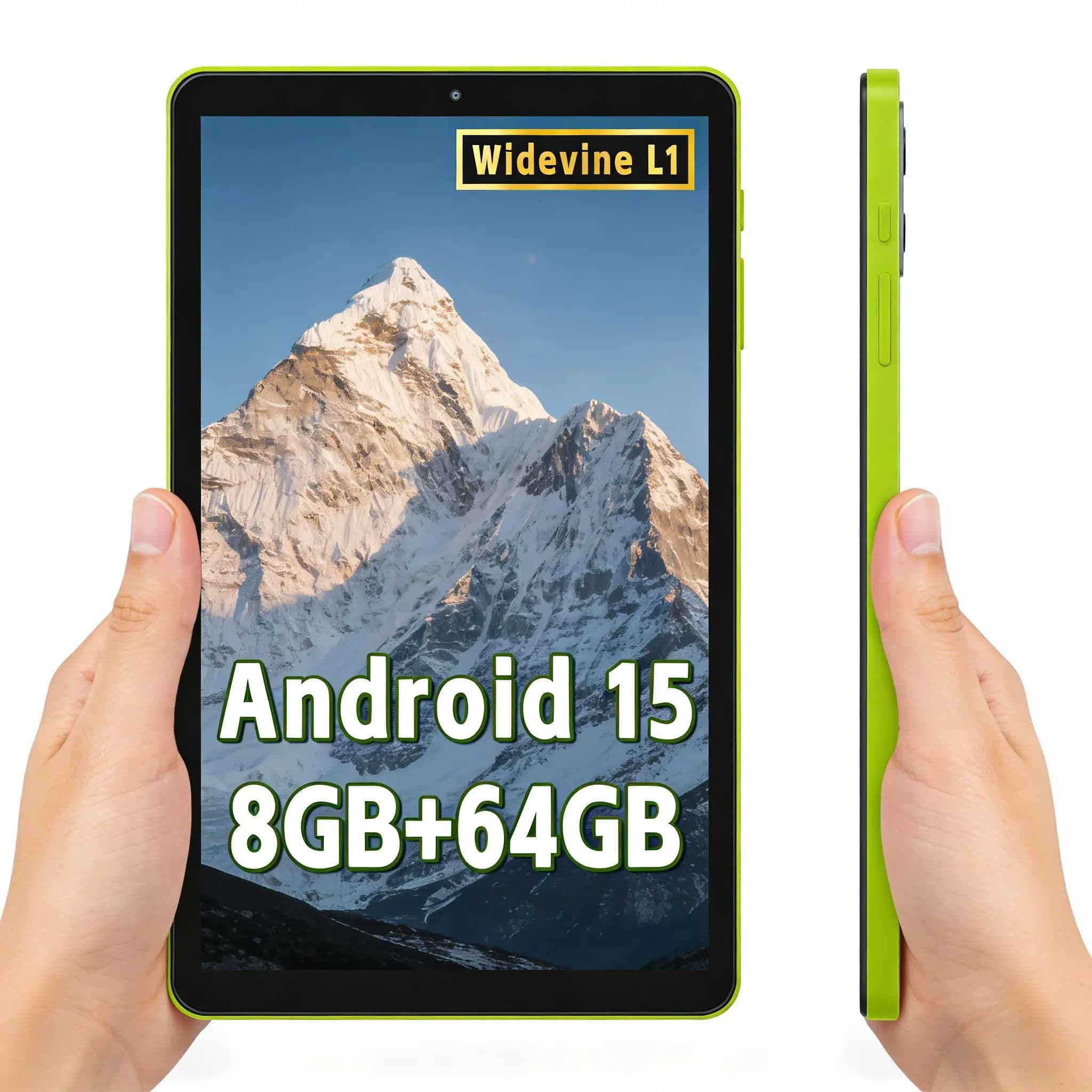 ANRY Tablet Android 15 da 8.68 pollici, 8GB (3+5 Virtuali) RAM, 64GB ROM, Quad Core RK3562, Espandibile fino a 1TB, Batteria da 5000mAh, WiFi 6