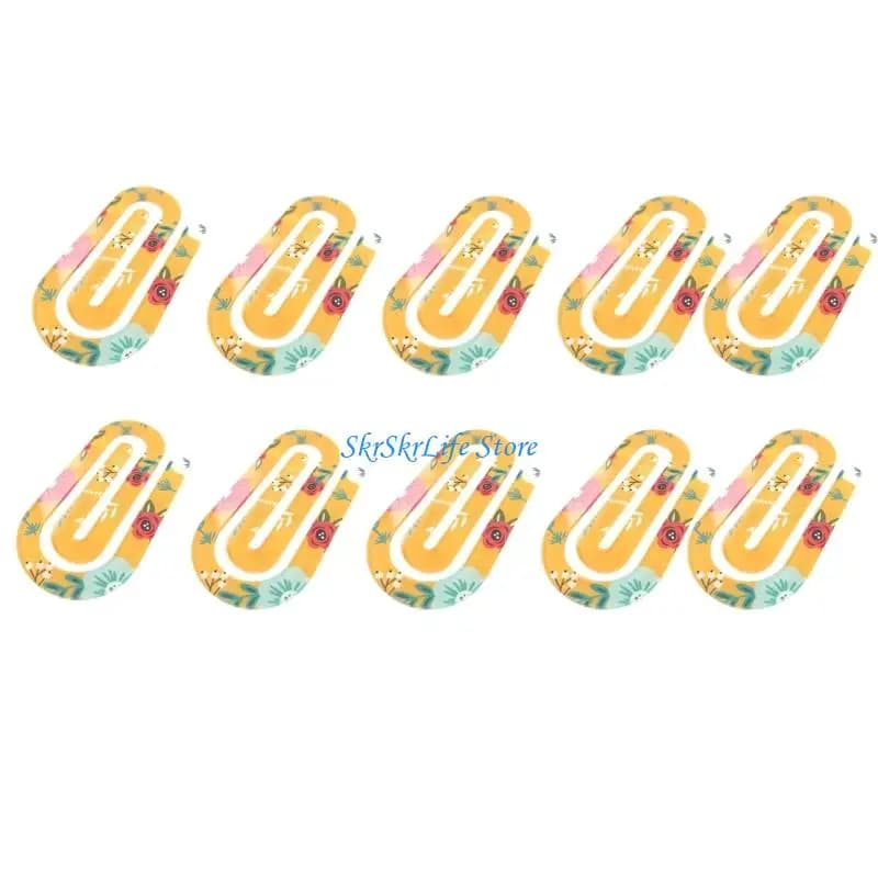E65E 10Pcs Flower Acrylic Paper Clip Bookmarks For Notebooks Planner Reading Aid