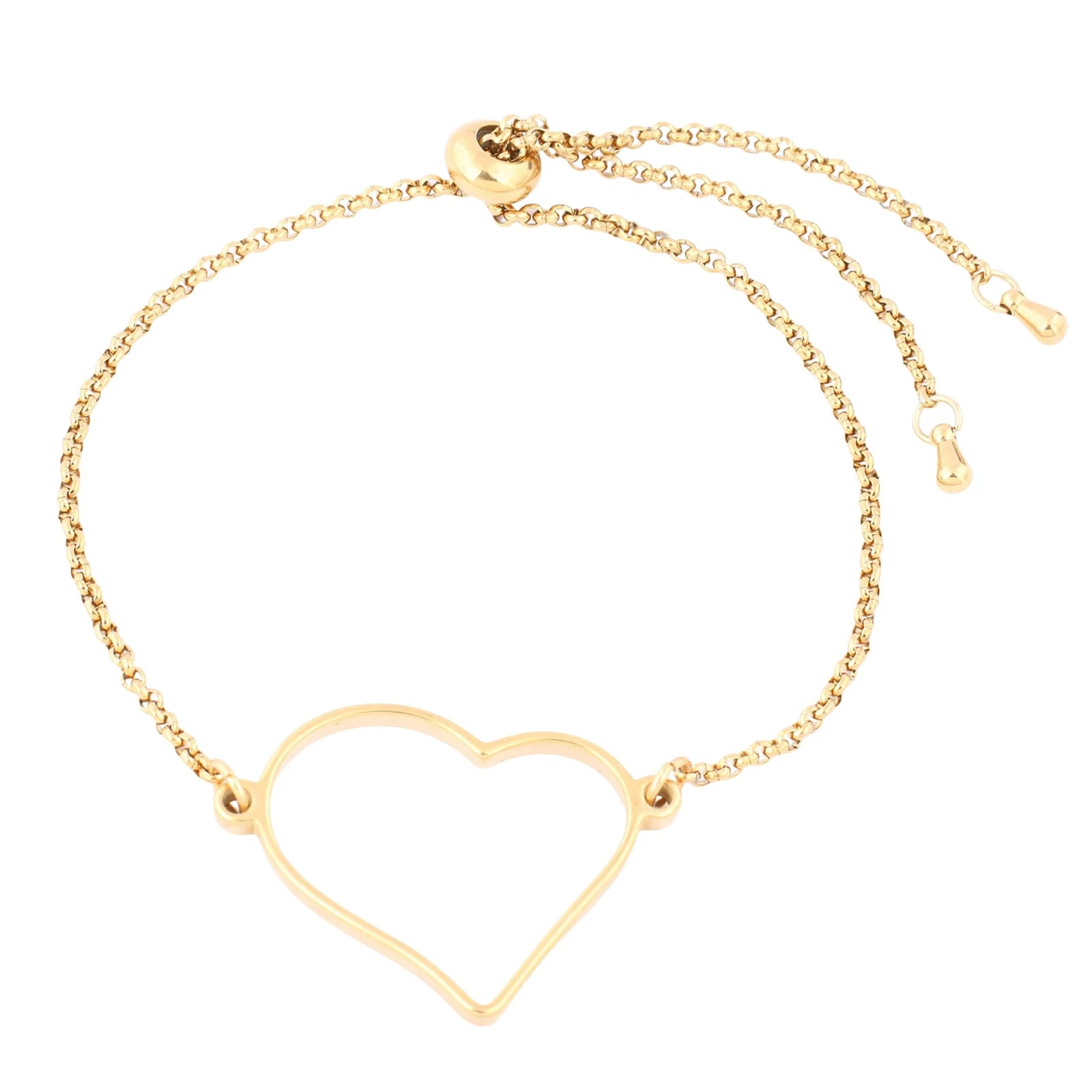 3 pezzi in acciaio inossidabile placcato oro con cornice aperta a forma di cuore, connettore per bracciale, spazi vuoti per forniture per la creazione di gioielli in resina