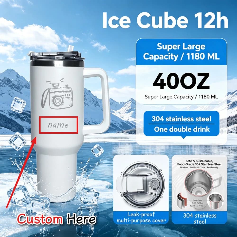 Thermos Personalizzato da 1200ML, Bottiglia d'Acqua in Acciaio Inox con Isolamento Sottovuoto, Tazza da Viaggio e Palestra con Cannuccia Antigoccia