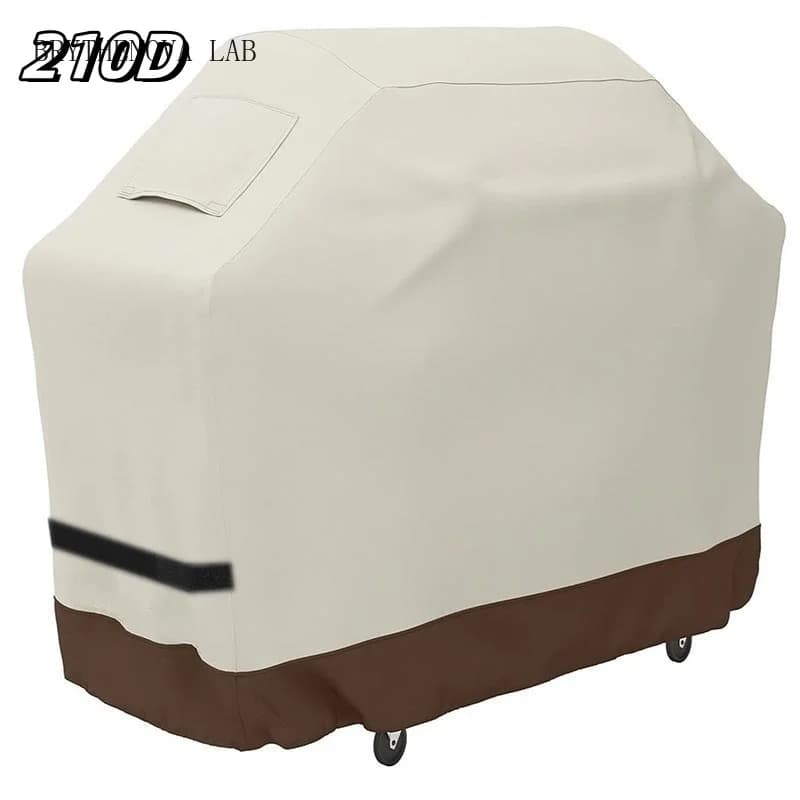 Outdoor Gas BBQ Hood 210D Large BBQ Beige Barbecue Grill Dustproof Oven Cover Protective Cover Waterproof Oven Furniture