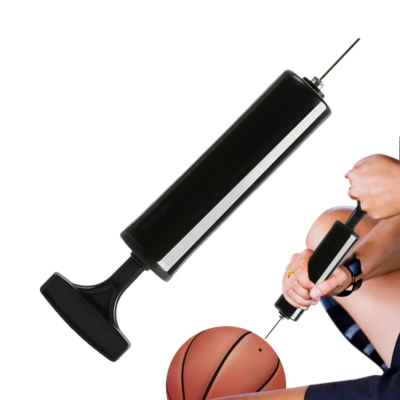 Pompa ad aria manuale per palloni da basket con ago, mini gonfiatore portatile per palloni da calcio e pallavolo