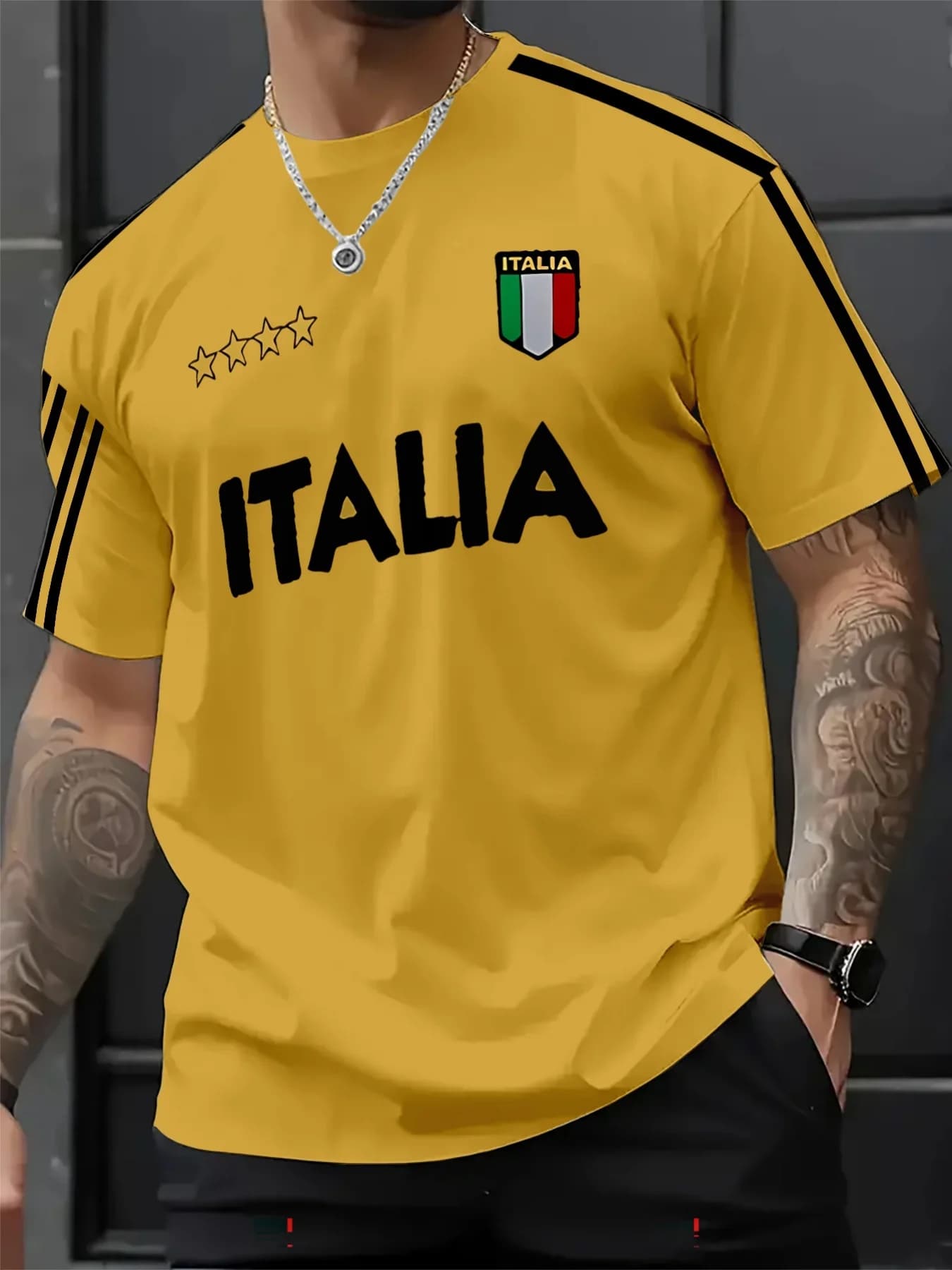 26 nuove t-shirt da uomo a maniche corte con stampa italiana, nuove t-shirt da uomo a maniche corte semplici e versatili, abbigliamento streetwear.