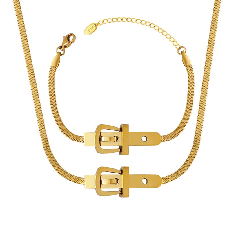 Bracciale per donna con collane girocollo in acciaio inossidabile 316L di nuova moda gioielleria raffinata stile punk con fibbia per cintura a forma di serpente