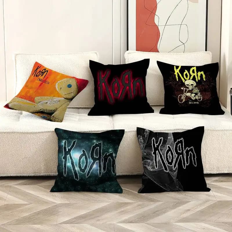 Cuscino classico K-Korn Metal Band, cuscino anime, cuscino per divano, letto, testiera, fodera per cuscino 45x45 cm, alla moda
