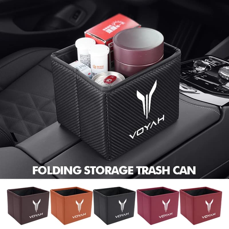 Car Trash Can Garbage Box Foldable Waste Basket Drink Storage For Voyah Free DFL DFM DFSK DFMC Dongfeng