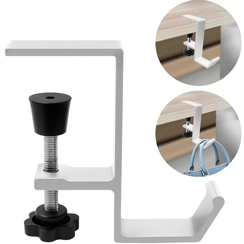 Adjustable Desk Edge Hook Gaming Headphone Desk Hanger Backpack Storage Hanging Hook Holder Punch-free For Home Office Organizer