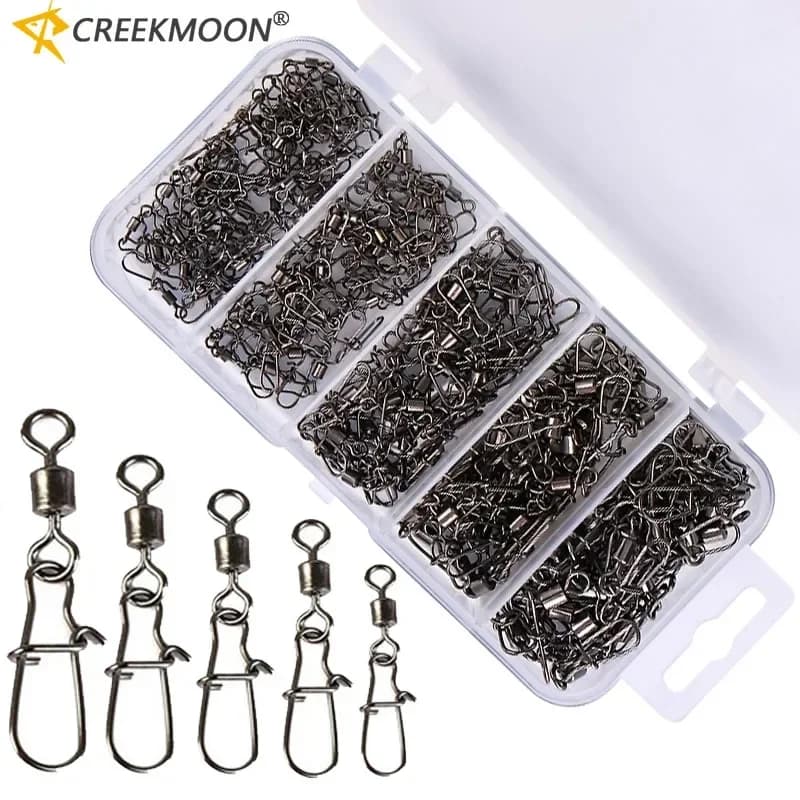 Stainless Steel Ball Bearing 95/210 Pieces Box High Speed Fishing Connectors Rings for Reel Line Refresh Freshwater Salt Water