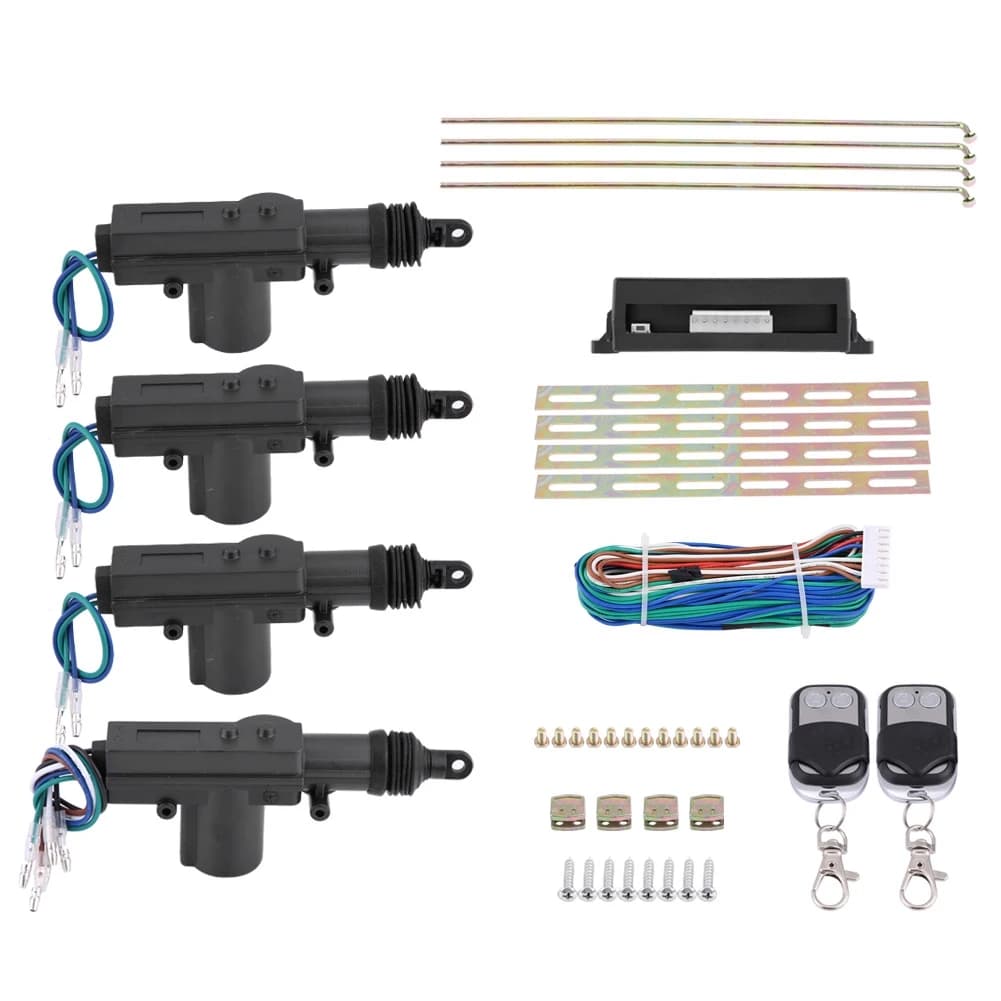 Kit telecomando per portiera auto 12V 4 porte Serratura per porta elettrica per auto / Kit remoto di sblocco 2 Sistema di chiusura centralizzata automatica con ingresso senza chiave Serratura centrale