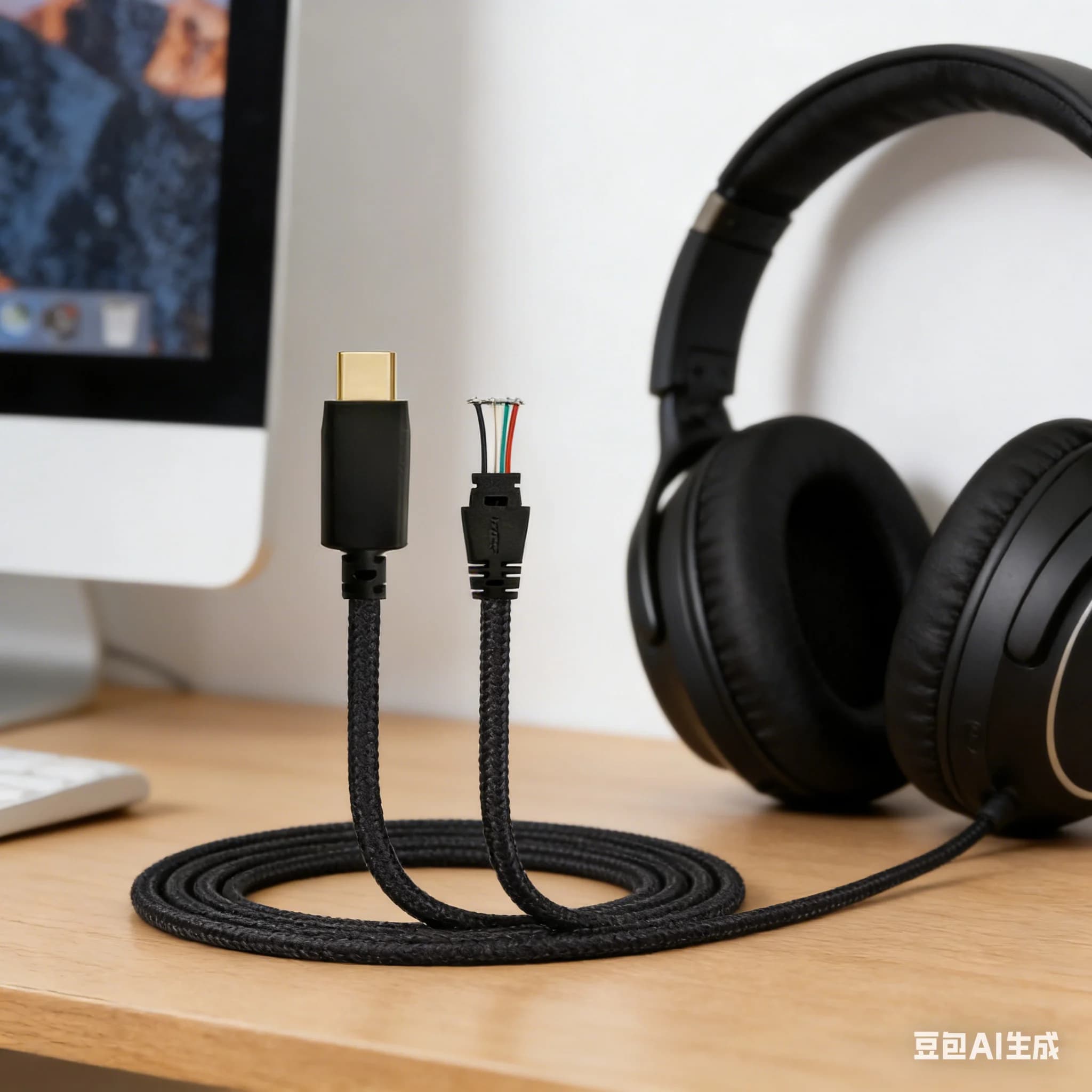ROG Delta-S gaming headphone cable, 1.5 m type C spare cable, earphone accessories