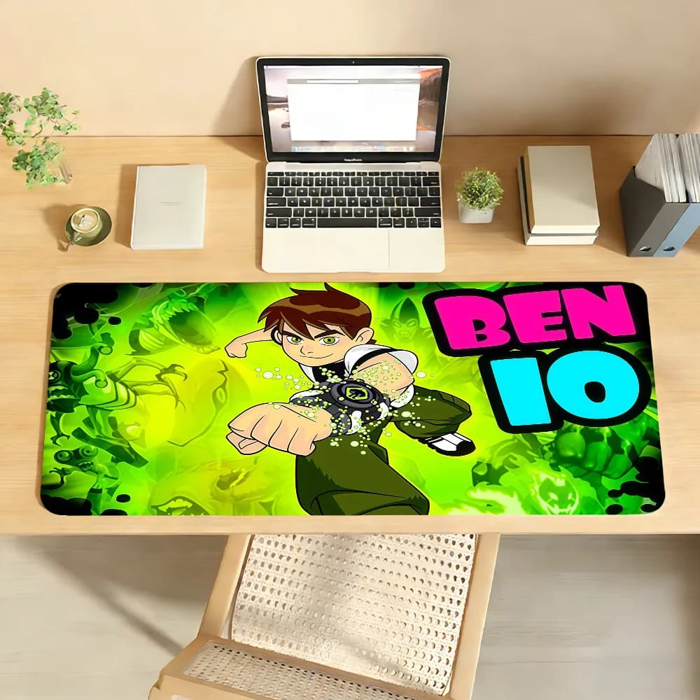 Tappetino per mouse Cartoon B-Ben 10, in gomma antiscivolo, per giocatori, tappetino per computer, decorazione, tappetino da scrivania, per laptop, ufficio, grande