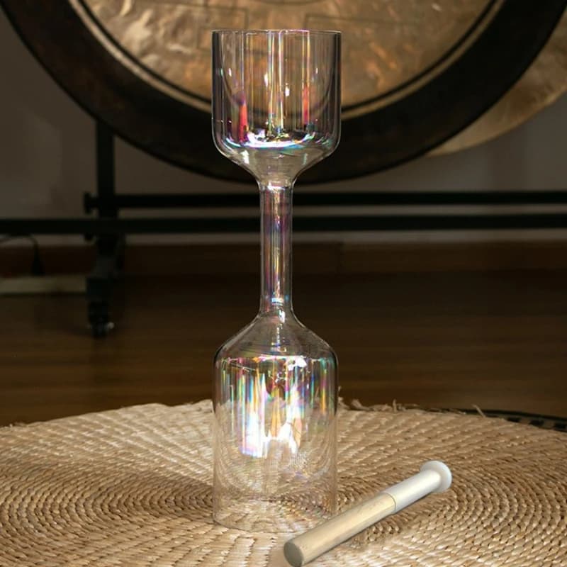 Meditation Crystal Singing Bowl Dual Head Handheld Yoga Singing Bowl Relaxation Mindfulness Bowls Healing Percussion Instrument