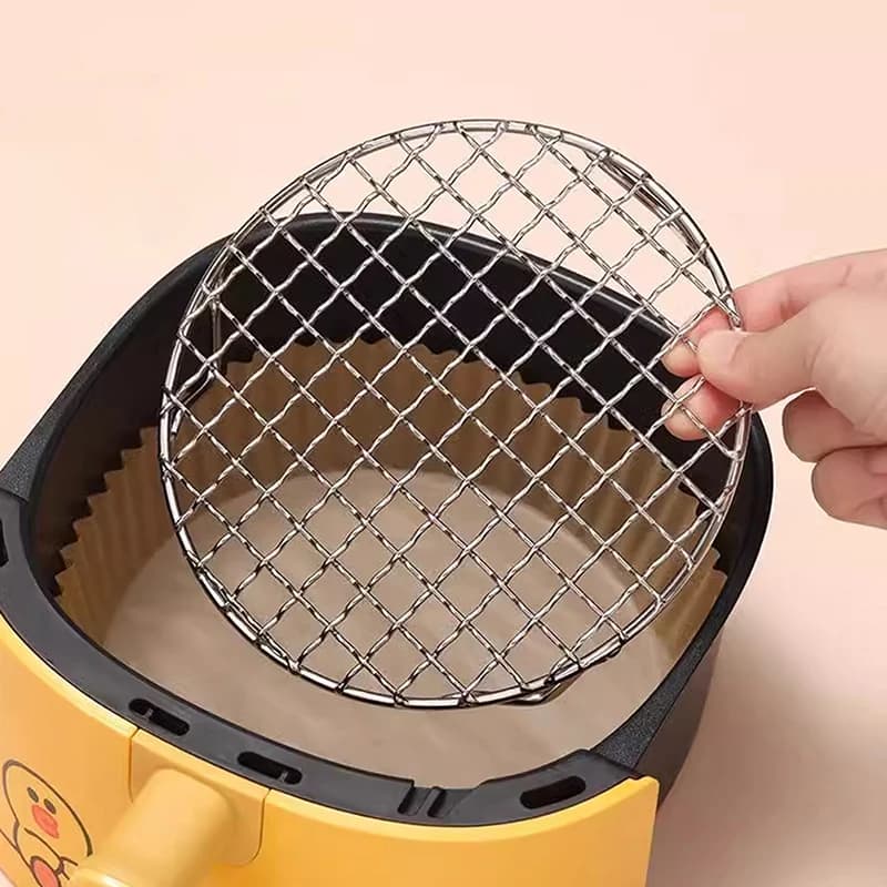 Stainless Steel Round Air Frying Grid With Legs Stackable Grid For Home Kitchen Grill Steam Oven