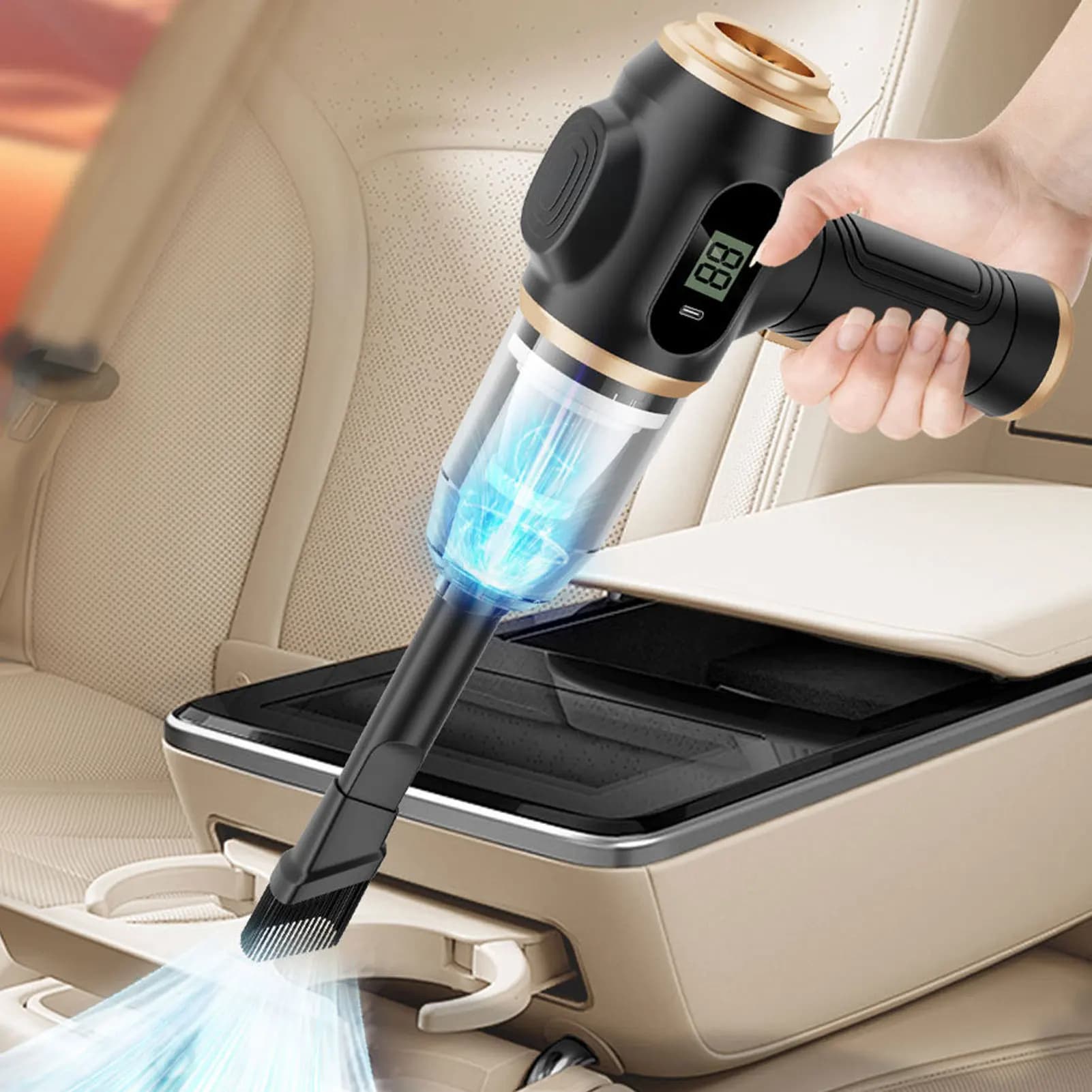 Aspirapolvere Portatile per Auto Ricaricabile con Multi-Beccucci Senza Fili Mini Aspirapolvere Portatile per Auto