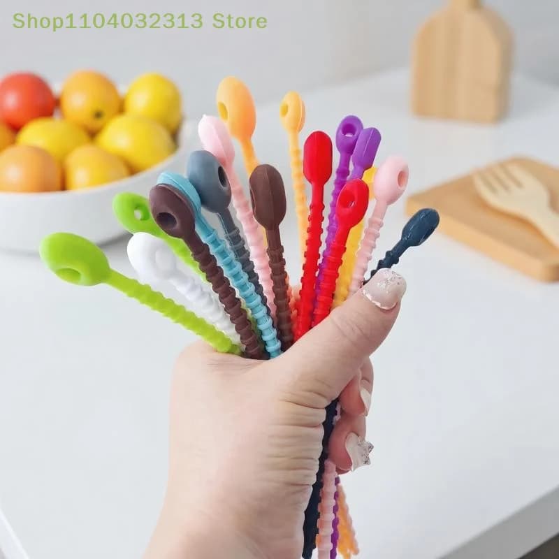 30 Pezzi Organizzatori per Cavi in Silicone Riutilizzabili, Clip per Cavi, Fermacavi, Clip per Alimenti, Clip per Auricolari