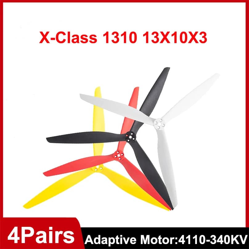 4 paia (4CW + 4CCW) Gemfan X-CLASS 1310 13X10X3 elica a 3 pale in fibra di vetro nylon per RC X-Class FPV Drone Multirotore