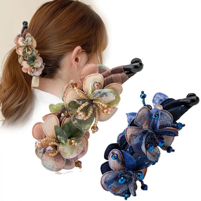 Fermagli per capelli grandi Artigli per capelli da donna Fermagli per capelli in granchio di seta Accessori per capelli moda Fermagli per coda di cavallo per ragazze Tessuto fatto a mano
