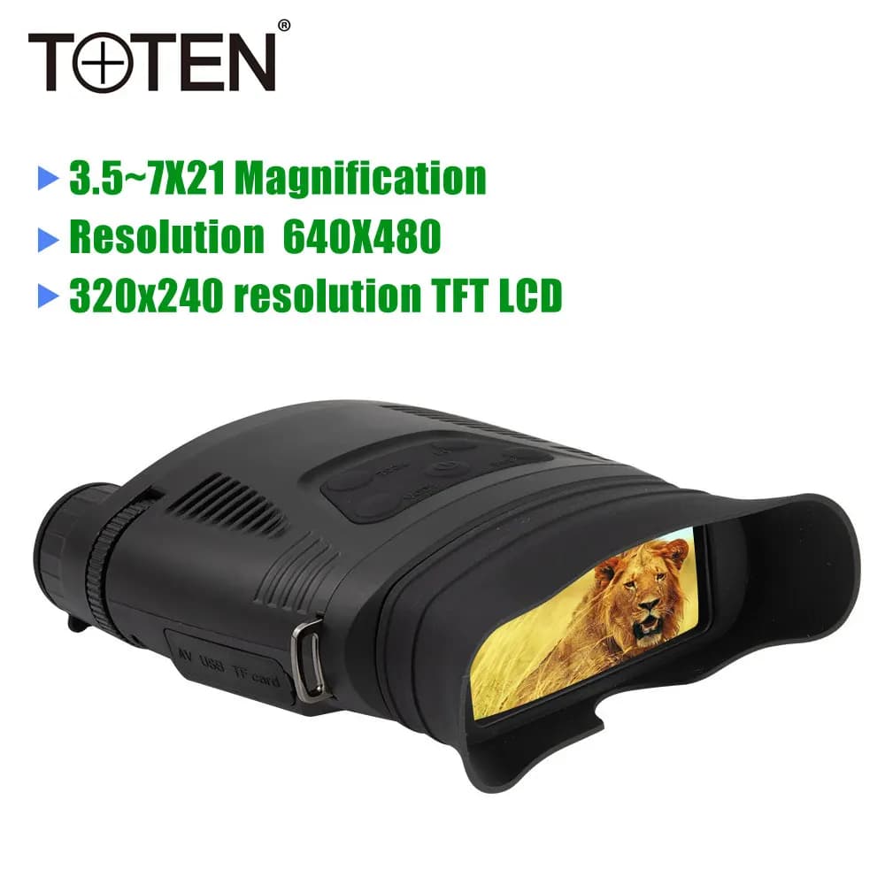 TOTEN 3.5x-7x Zoom digitale Dispositivo di visione notturna IR Binoculare 200 metri 3W 850nm Occhiali di sorveglianza da caccia Attrezzatura a infrarossi