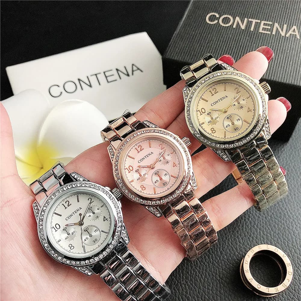 Orologio da donna Orologio da polso al quarzo con strass in acciaio inossidabile di lusso delle migliori marche per le donne Orologio da donna alla moda montre femme