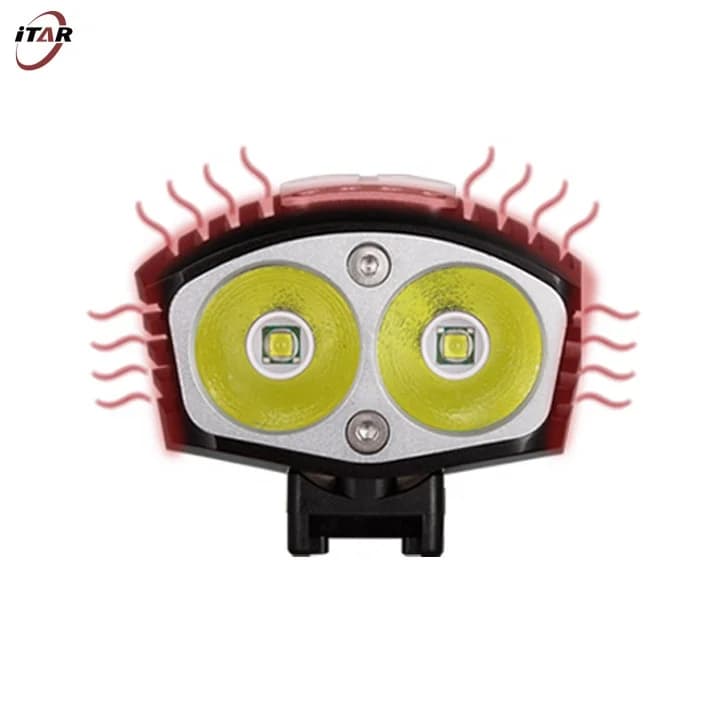 New Design LED Headlight for Mountain Bike at High Power 2000 Lumens in Aluminium with UK Spine