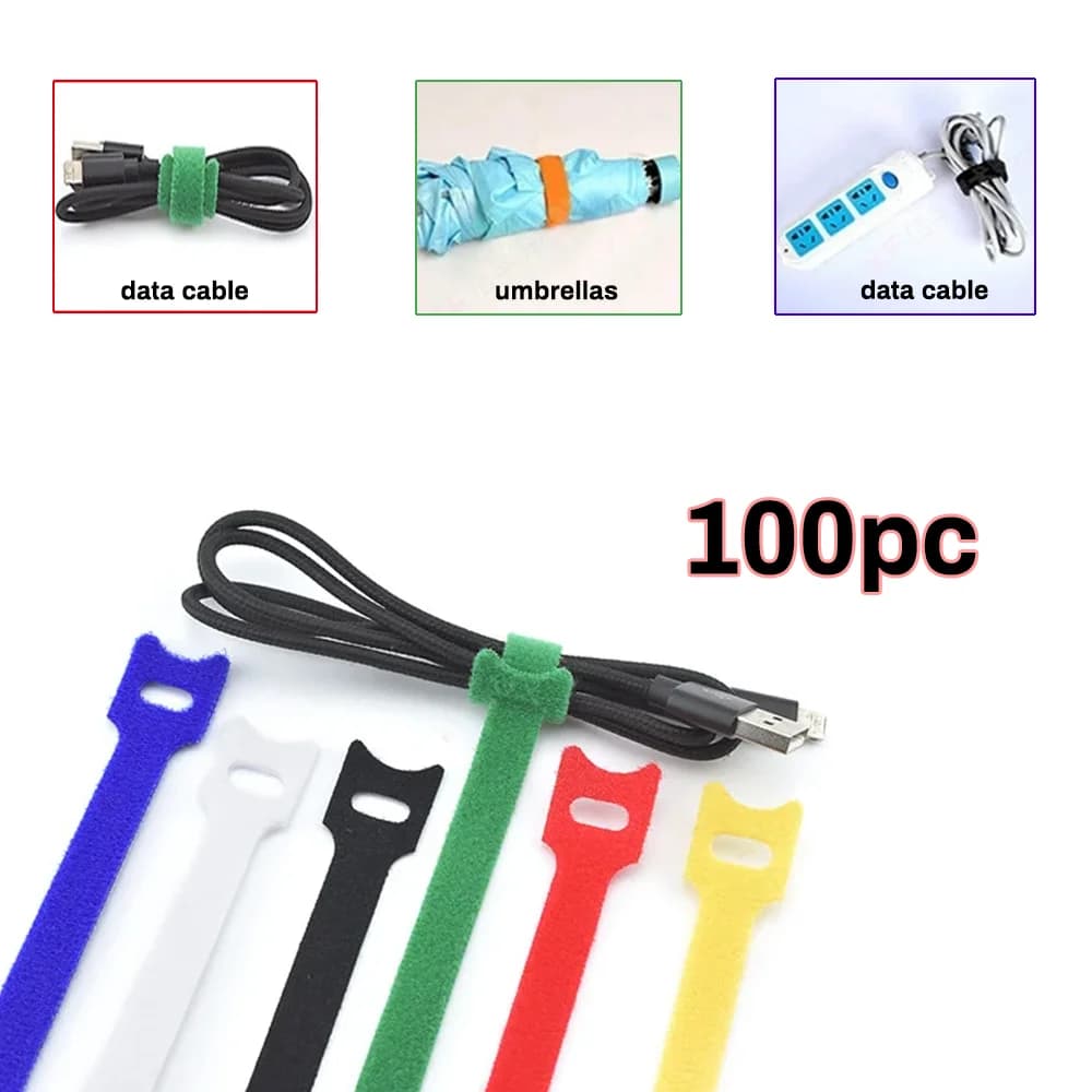 Nastro magico in nylon autoadesivo da 100 pezzi, cinturino per linea dati senza schienale, adesivi magici colorati, cintura per escursionisti, zaino in spalla