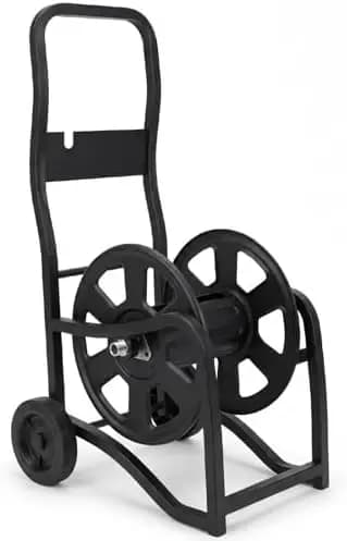 Garden Hose Cart, Heavy Duty Metal Water Hose Cart with Wheels, Holds 200FT x 5/8" Hose, Leak-Proof Water System