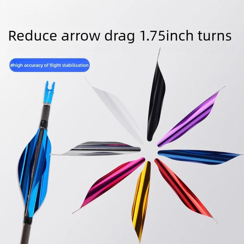 1.75 Inch Spin Vanes Archery DIY Spiral Arrow Fletching Spin Wings for Recurve Bow Target Shooting Accessories About 50 PCS