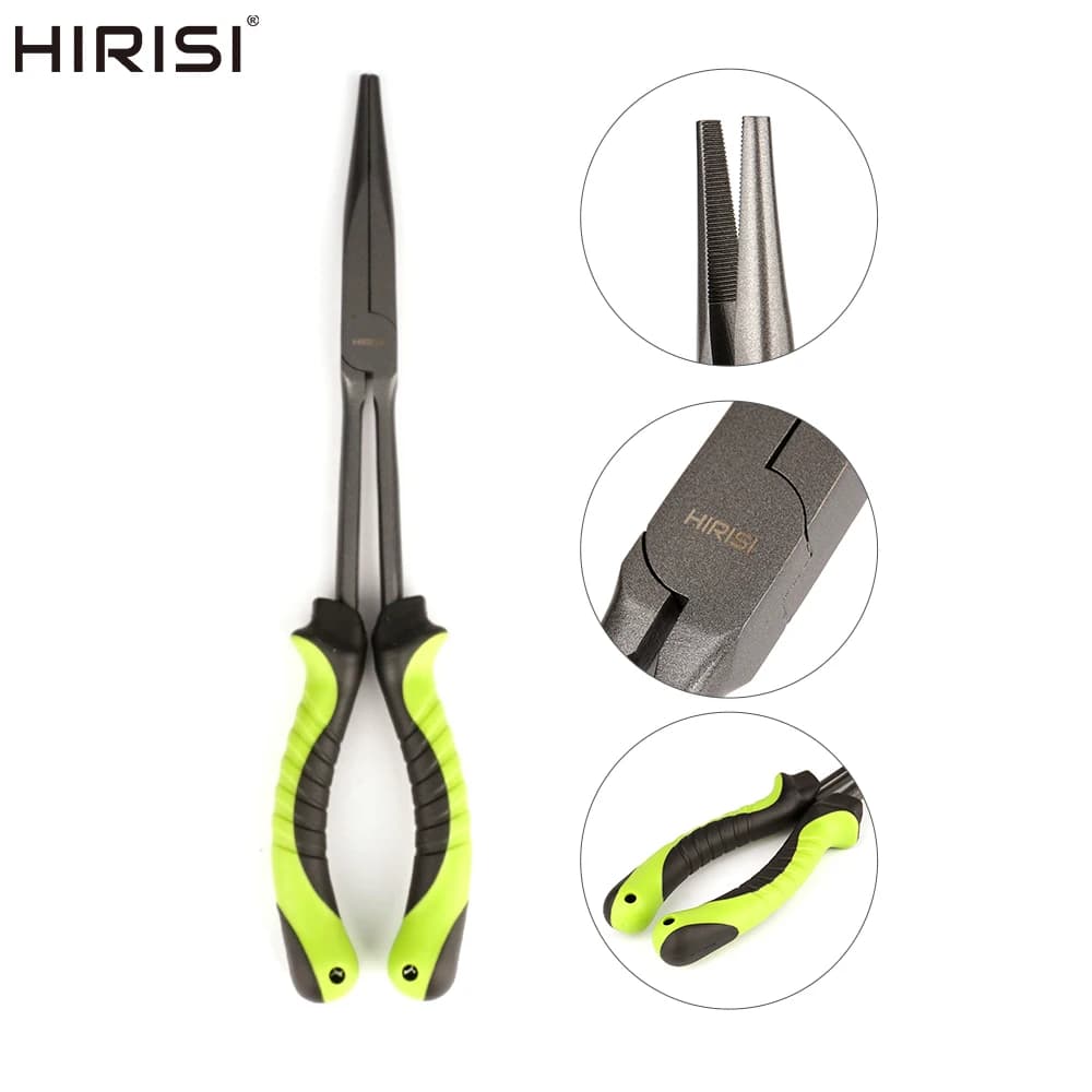Pinze da pesca Hirisi 29 cm di rimozione del gancio a naso lungo Accessori per la pesca in acqua salata in acciaio al carbonio PX05