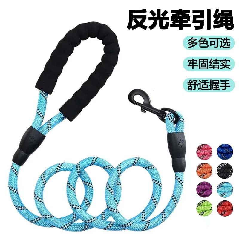 Guinzaglio per Cani, Guinzaglio Luminoso per Passeggiate Notturne, Antiesplosione, Antiurto, Resistente all'Usura in Nylon