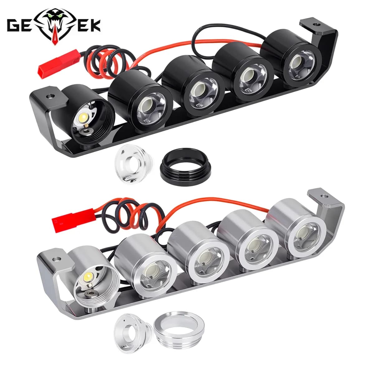 5Pcs Circle LED Light Spotlight Headlight with Bracket for 1/10 RC Crawler TRX4 Defender SCX10 90046 RC4WD D90 D110 TF2 DIY