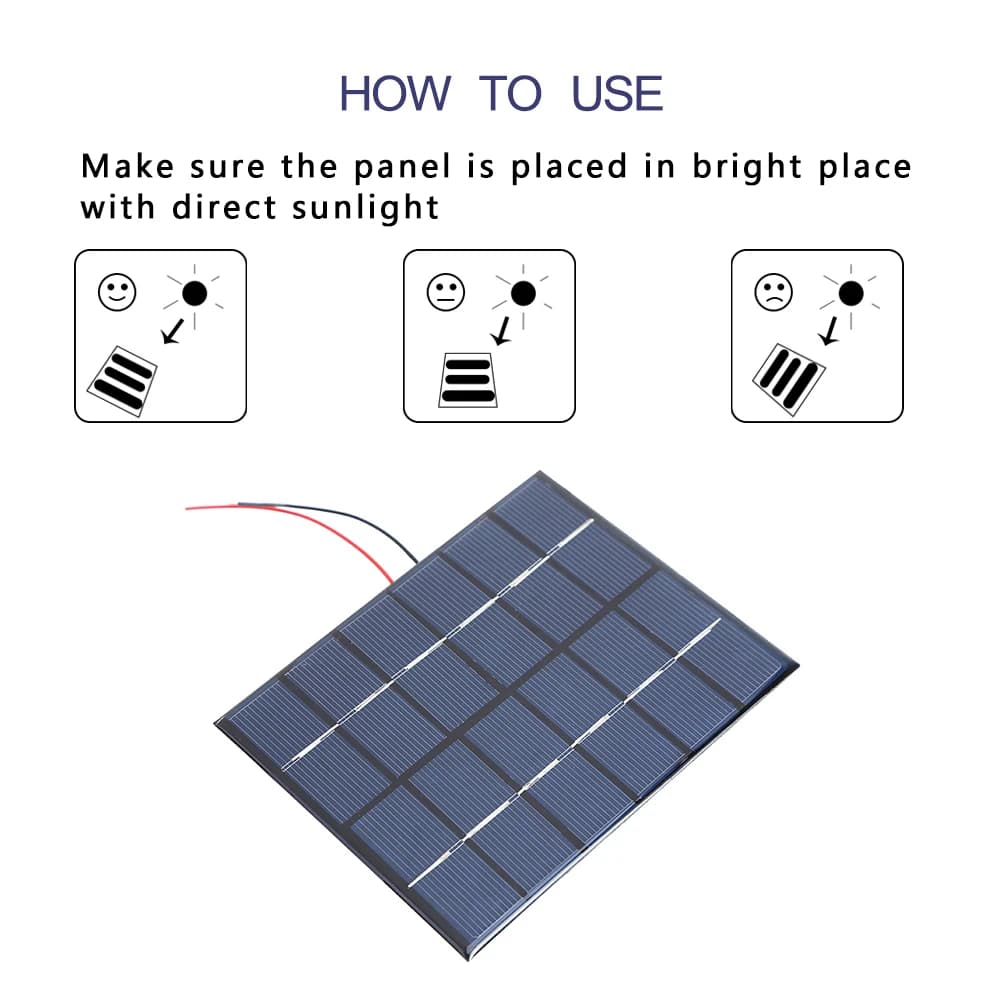 Nuovo pannello solare Caricatore impermeabile Dispositivi di uscita USB 6V 2W Pannelli solari per forniture da viaggio all'aperto