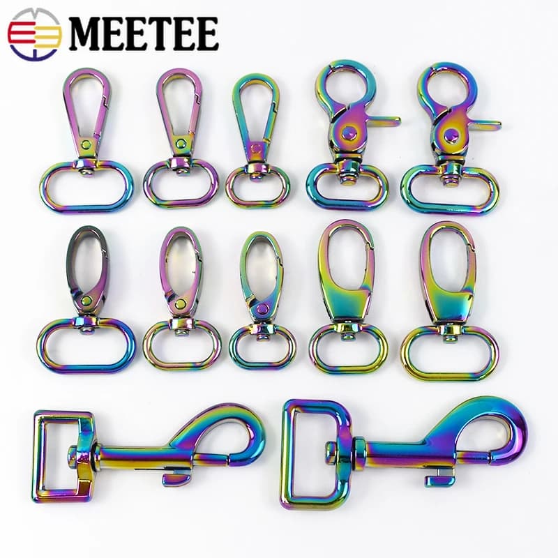 5/10 pezzi arcobaleno fibbia in metallo aragosta chiusura girevole moschettone per borse cinghia moschettone clip portachiavi accessori hardware fai da te