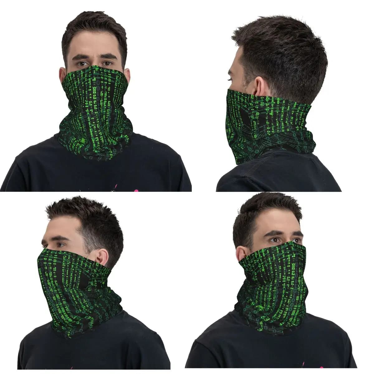 Matrix Original Green Design Bandana Glue for Neck Printed Mask Scarf Multifunctional Running Mask for Men Woman Adult