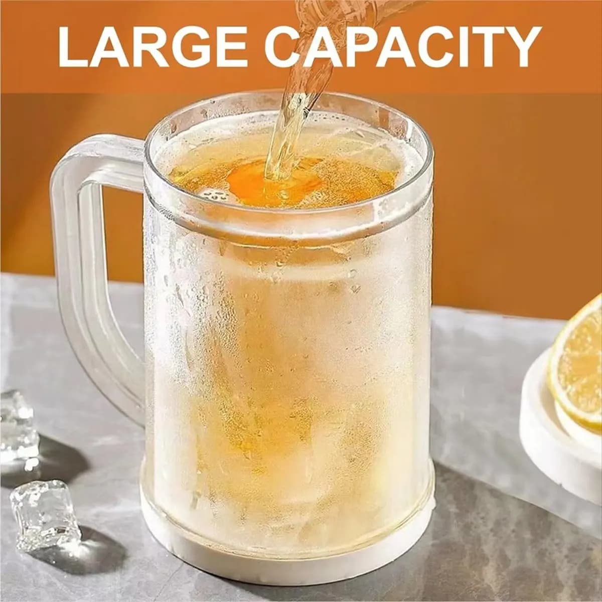 2025+ Bicchiere da birra per congelatore, Tazze da congelamento con manico, Tazze a doppia parete, Mantiene bevande fredde, Regali per tazze da birra congelate per uomo